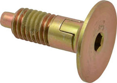 Vlier - 1/2-13, 0.65" Thread Length, 1/4" Max Plunger Diam, 1 Lb Init to 10 Lb Final End Force, Locking Knob Handle Plunger - Countersunk Knob, 1.38" Body Length, 1/4" Plunger Projection - Exact Tooling