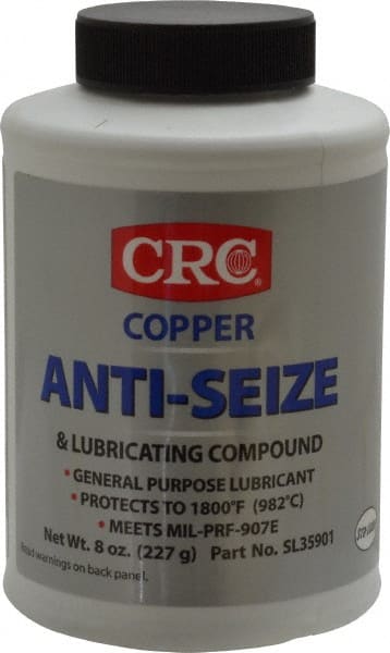CRC - 8 oz Bottle General Purpose Anti-Seize Lubricant - Copper, -95 to 1,800°F, Bronze, Water Resistant - Exact Tooling