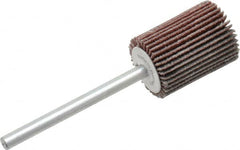 Value Collection - 5/8" Diam x 3/4" Face Width, Fine Aluminum Oxide Coated Mounted Flap Wheel - 1/8" Shank Mount, 120 Grit, X Weighted Cloth Backing, 40,000 Max RPM - Exact Tooling