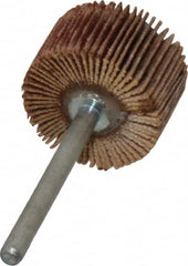 Value Collection - 3/4" Diam x 1/2" Face Width, Very Fine Aluminum Oxide Coated Mounted Flap Wheel - 1/8" Shank Mount, 240 Grit, X Weighted Cloth Backing, 35,000 Max RPM - Exact Tooling