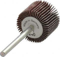 Value Collection - 3/4" Diam x 5/8" Face Width, Very Fine Aluminum Oxide Coated Mounted Flap Wheel - 1/8" Shank Mount, 240 Grit, X Weighted Cloth Backing, 35,000 Max RPM - Exact Tooling
