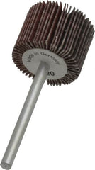 Value Collection - 3/4" Diam x 5/8" Face Width, Extra Fine Aluminum Oxide Coated Mounted Flap Wheel - 1/8" Shank Mount, 320 Grit, X Weighted Cloth Backing, 35,000 Max RPM - Exact Tooling