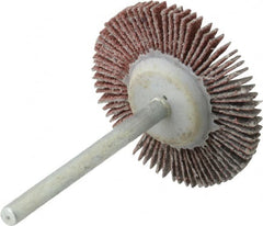 Value Collection - 1-3/16" Diam x 1/8" Face Width, Fine Aluminum Oxide Coated Mounted Flap Wheel - 1/8" Shank Mount, 120 Grit, X Weighted Cloth Backing, 30,000 Max RPM - Exact Tooling