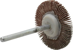 Value Collection - 1-3/16" Diam x 1/8" Face Width, Extra Fine Aluminum Oxide Coated Mounted Flap Wheel - 1/8" Shank Mount, 320 Grit, X Weighted Cloth Backing, 30,000 Max RPM - Exact Tooling