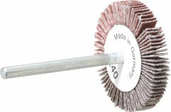 Value Collection - 1-3/16" Diam x 3/16" Face Width, Very Fine Aluminum Oxide Coated Mounted Flap Wheel - 1/8" Shank Mount, 240 Grit, X Weighted Cloth Backing, 30,000 Max RPM - Exact Tooling