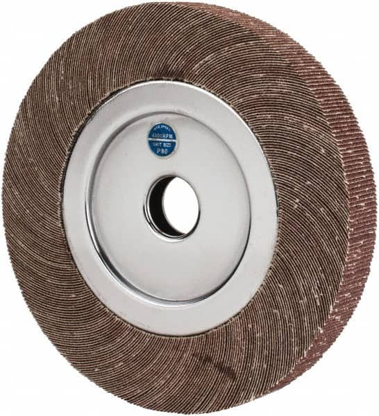 Value Collection - 8" Diam, 80 Grit Aluminum Oxide Unmounted Flap Wheel - 1" Hole, 1" Wide, Coated, Medium Grade, 4,800 Max RPM - Exact Tooling