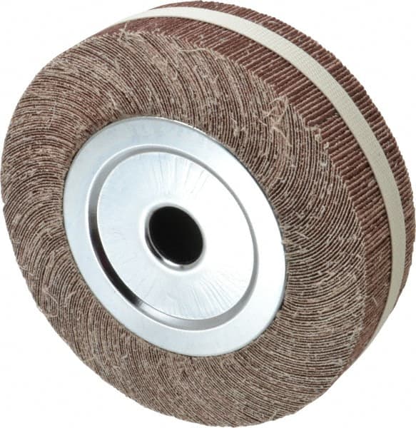 Value Collection - 8" Diam, 60 Grit Aluminum Oxide Unmounted Flap Wheel - 1" Hole, 2" Wide, Coated, Medium Grade, 4,800 Max RPM - Exact Tooling