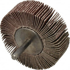 Value Collection - 3" Diam x 1" Face Width, Medium Aluminum Oxide Coated Mounted Flap Wheel - 1/4" Shank Mount, 80 Grit, 5,800 Max RPM - Exact Tooling