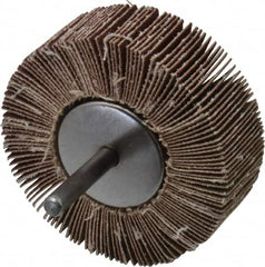 Value Collection - 3" Diam x 1" Face Width, Fine Aluminum Oxide Coated Mounted Flap Wheel - 1/4" Shank Mount, 120 Grit, 5,800 Max RPM - Exact Tooling