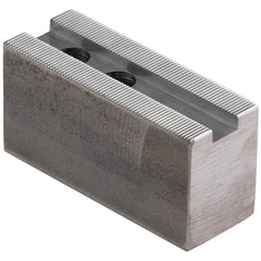 Dillon Manufacturing - Soft Lathe Chuck Jaws; Jaw Type: Square ; Material: Steel ; Jaw Interface Type: 1.5mm x 60 Serrated ; Maximum Compatible Chuck Diameter (Inch): 8 ; Minimum Compatible Chuck Diameter (Inch): 0 ; Overall Height (Inch): 4 - Exact Tooling
