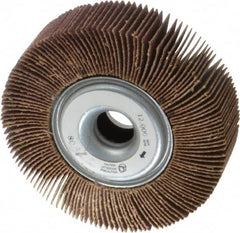 Norton - 3-1/2" Diam, 80 Grit Aluminum Oxide Unmounted Flap Wheel - 5/8" Hole, 1" Wide, Coated, Medium Grade, 12,000 Max RPM , Cloth Backing - Exact Tooling