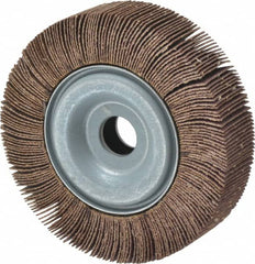 Norton - 4" Diam, 80 Grit Aluminum Oxide Unmounted Flap Wheel - 5/8" Hole, 1" Wide, Coated, Medium Grade, 12,000 Max RPM , Cloth Backing - Exact Tooling