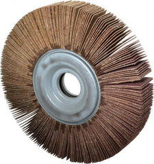 Norton - 6" Diam, 80 Grit Aluminum Oxide Unmounted Flap Wheel - 1" Hole, 1" Wide, Coated, Medium Grade, 6,200 Max RPM , Cloth Backing - Exact Tooling