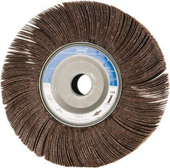Norton - 8" Diam, 80 Grit Aluminum Oxide Unmounted Flap Wheel - 1" Hole, 2" Wide, Coated, Medium Grade, 4,700 Max RPM , Cloth Backing - Exact Tooling