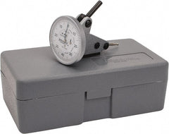 INTERAPID - 1.6 mm Range, 0.01 mm Dial Graduation, Vertical Dial Test Indicator - 1-1/2 Inch White Dial, 0-40-0 Dial Reading - Exact Tooling
