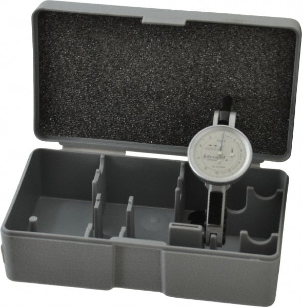 INTERAPID - 0.4 mm Range, 0.002 mm Dial Graduation, Horizontal Dial Test Indicator - 1.1811 Inch White Dial, 0-10-0 Dial Reading - Exact Tooling
