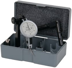 TESA Brown & Sharpe - 6 Piece, 0.05" to 0.06" Measuring Range, 1-1/2" Dial Diam, 0-15-0 Dial Reading, White Dial Test Indicator Kit - 0.0001" Accuracy, 0.65" Contact Point Length, 0.08" Ball Diam, 0.005" Dial Graduation - Exact Tooling