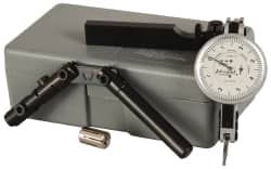 TESA Brown & Sharpe - 6 Piece, 0.0001" to 0.06" Measuring Range, 1-1/2" Dial Diam, 0-4-0 Dial Reading, White Dial Test Indicator Kit - 0.0001" Accuracy, 0.65" Contact Point Length, 0.08" Ball Diam, 0.001" Dial Graduation - Exact Tooling
