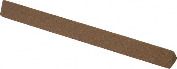 Made in USA - 4" Long x 3/8" Wide x 3/8" Thick, Aluminum Oxide Sharpening Stone - Triangle, Medium Grade - Exact Tooling