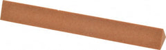 Made in USA - 4" Long x 1/2" Wide x 1/2" Thick, Aluminum Oxide Sharpening Stone - Triangle, Fine Grade - Exact Tooling