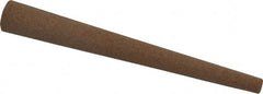 Made in USA - 4" Long x 1/2" Diam x 1/2" Thick, Aluminum Oxide Sharpening Stone - Round Tapered, Medium Grade - Exact Tooling