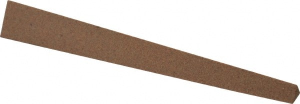 Made in USA - 4" Long x 1/2" Wide x 1/2" Thick, Aluminum Oxide Sharpening Stone - Triangle Tapered, Medium Grade - Exact Tooling