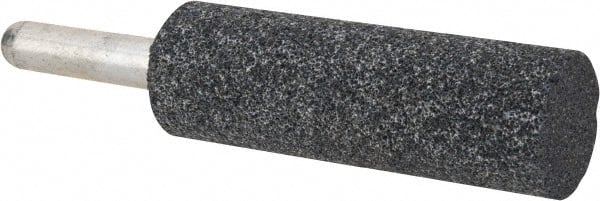 Grier Abrasives - 1" Head Diam x 3" Thickness, W224, Cylinder End, Aluminum Oxide Mounted Point - Blue, Medium Grade, 60 Grit, 24,740 RPM - Exact Tooling