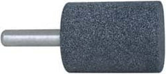 Grier Abrasives - 1-1/2" Head Diam x 2" Thickness, W239, Cylinder End, Aluminum Oxide Mounted Point - Blue, Medium Grade, 60 Grit, 25,470 RPM - Exact Tooling