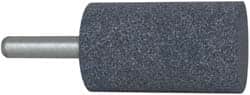 Grier Abrasives - 1-1/2" Head Diam x 2-1/2" Thickness, W240, Cylinder End, Aluminum Oxide Mounted Point - Blue, Medium Grade, 60 Grit, 21,000 RPM - Exact Tooling