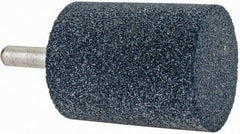 Grier Abrasives - 2" Head Diam x 2-1/2" Thickness, W245, Cylinder End, Aluminum Oxide Mounted Point - Blue, Medium Grade, 60 Grit, 19,860 RPM - Exact Tooling