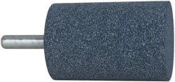 Grier Abrasives - 2" Head Diam x 3" Thickness, W246, Cylinder End, Aluminum Oxide Mounted Point - Blue, Medium Grade, 60 Grit, 16,500 RPM - Exact Tooling