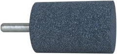 Grier Abrasives - 2" Head Diam x 3" Thickness, W246, Cylinder End, Aluminum Oxide Mounted Point - Blue, Medium Grade, 60 Grit, 16,500 RPM - Exact Tooling