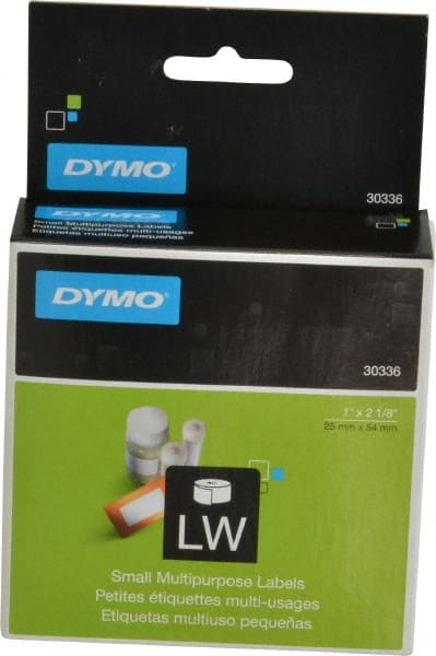 Dymo - 2-1/8" Long, White Die Cut Paper with Semi Perm. Adhesive Thermal Label - For DYMO LabelWriter Printers - Exact Tooling