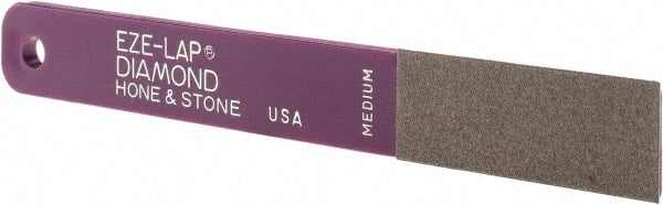 Eze Lap - Medium, 2" Length of Cut, Single End Diamond Hone - 400 Grit, 3/4" Wide x 3/16" High - Exact Tooling