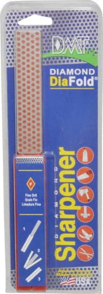 DMT - Fine Grade, Diamond Whetstone Sharpener - 600 Grit, 25 Micron, Diamond Area 4.3" Long x 1" Wide, 9-1/2" Open Length, 5" Closed Length - Exact Tooling