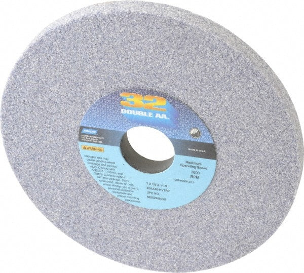 Norton - 7" Diam x 1-1/4" Hole x 1/2" Thick, H Hardness, 46 Grit Surface Grinding Wheel - Aluminum Oxide, Type 1, Coarse Grade, 3,600 Max RPM, Vitrified Bond, No Recess - Exact Tooling