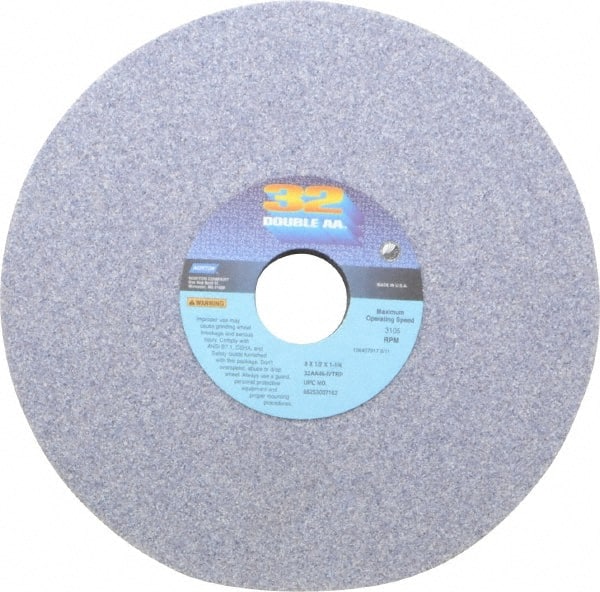 Norton - 8" Diam x 1-1/4" Hole x 1/2" Thick, I Hardness, 46 Grit Surface Grinding Wheel - Aluminum Oxide, Type 1, Coarse Grade, 3,105 Max RPM, Vitrified Bond, No Recess - Exact Tooling