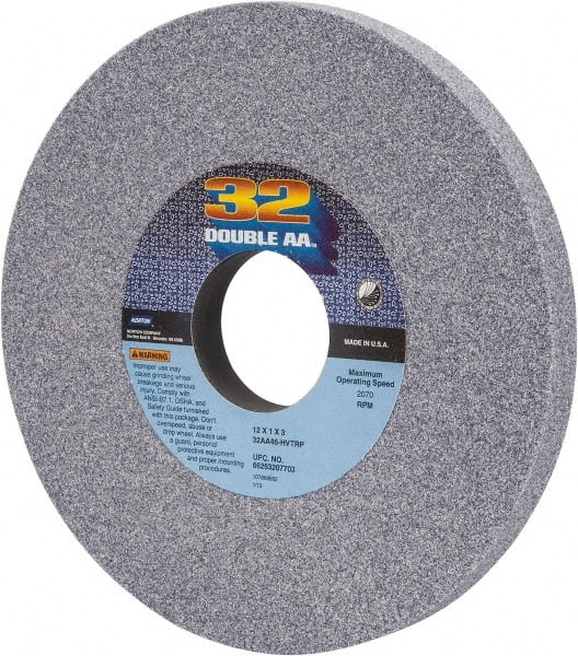 Norton - 12" Diam x 3" Hole x 1" Thick, H Hardness, 46 Grit Surface Grinding Wheel - Aluminum Oxide, Type 1, Coarse Grade, 2,070 Max RPM, Vitrified Bond, No Recess - Exact Tooling