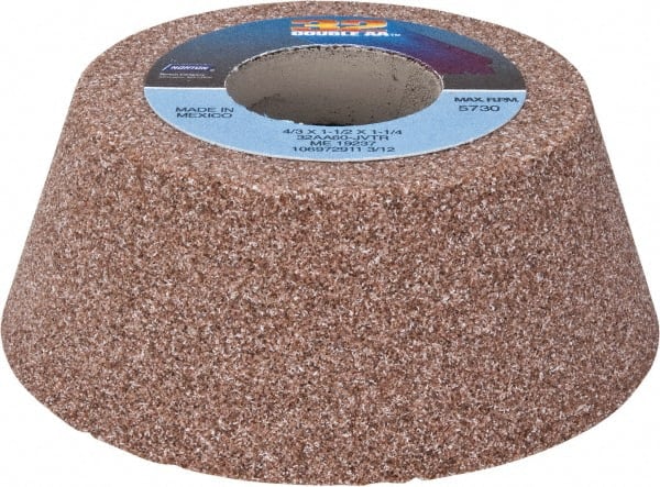 Norton - 4" Diam, 1-1/4" Hole Size, 1-1/2" Overall Thickness, 60 Grit, Type 11 Tool & Cutter Grinding Wheel - Medium Grade, Aluminum Oxide, J Hardness, Vitrified Bond, 5,730 RPM - Exact Tooling