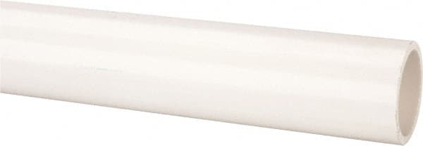Made in USA - 1-1/4" Pipe, 5' Long PVC Unthreaded Plastic Pipe Nipple - 370 Max psi, 1.36" ID x 1.66" OD, Schedule 40, White - Exact Tooling
