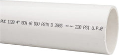 Made in USA - 4" Pipe, 5' Long PVC Unthreaded Plastic Pipe Nipple - 220 Max psi, 4" ID x 4-1/2" OD, Schedule 40, White - Exact Tooling