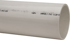 Made in USA - 6" Pipe, 5' Long PVC Unthreaded Plastic Pipe Nipple - 180 Max psi, 6.03" ID x 6-5/8" OD, Schedule 40, White - Exact Tooling