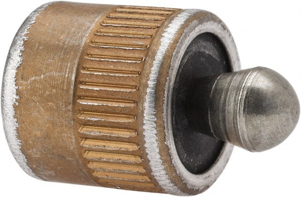 Vlier - 7/16" Body Diam, 0.45" Body Length, 0.2" Nose Diam, 0.24" Nose Length, Spring Locating Pin - 11.2 Lb Final End Force, Aluminum Body, Alloy Steel Nose - Exact Tooling