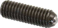 Vlier - 10-32, 0.094" Ball Diam, 0.57" Body Length, 0.025" Max Ball Reach, Threaded Ball Plunger - Steel Body, Stainless Steel Ball, 1.5 Lb Initial End Force, 3 Lb Final End Force - Exact Tooling