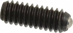 Vlier - 1/4-20, 0.125" Ball Diam, 0.675" Body Length, 0.035" Max Ball Reach, Threaded Ball Plunger - Steel Body, Stainless Steel Ball, 3 Lb Initial End Force, 7 Lb Final End Force - Exact Tooling