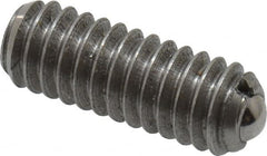 Vlier - 8-32, 0.094" Ball Diam, 0.445" Body Length, 0.025" Max Ball Reach, Threaded Ball Plunger - Stainless Steel Body, Stainless Steel Ball, 0.5 Lb Initial End Force, 1.25 Lb Final End Force - Exact Tooling