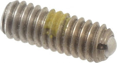 Vlier - 8-32, 0.094" Ball Diam, 0.445" Body Length, 0.025" Max Ball Reach, Threaded Ball Plunger - Stainless Steel Body, Stainless Steel Ball, 0.5 Lb Initial End Force, 1.25 Lb Final End Force, Locking Element - Exact Tooling