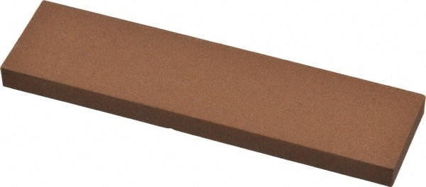 Norton - 4" Long x 1" Wide x 1/4" Thick, Aluminum Oxide Sharpening Stone - Rectangle, Medium Grade - Exact Tooling