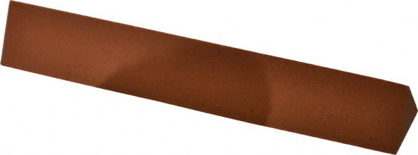 Norton - 6" Long x 1" Wide x 1" Thick, Aluminum Oxide Sharpening Stone - Triangle, Fine Grade - Exact Tooling