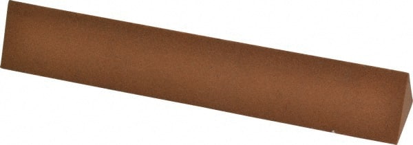 Norton - 6" Long x 1" Wide x 1" Thick, Aluminum Oxide Sharpening Stone - Triangle, Medium Grade - Exact Tooling